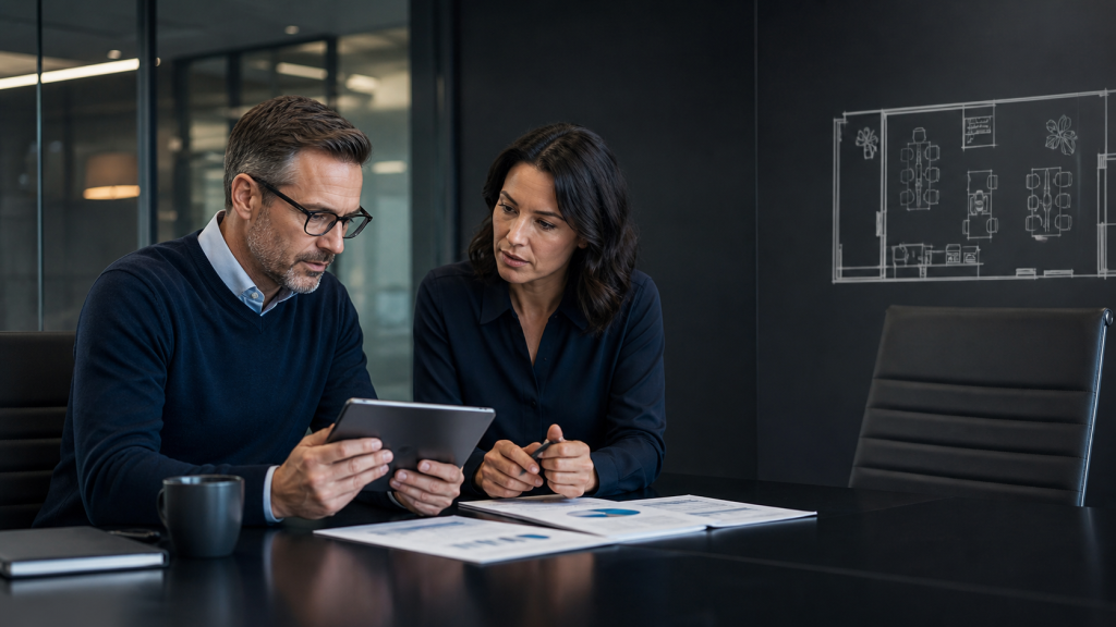 Business leaders comparing technology support options