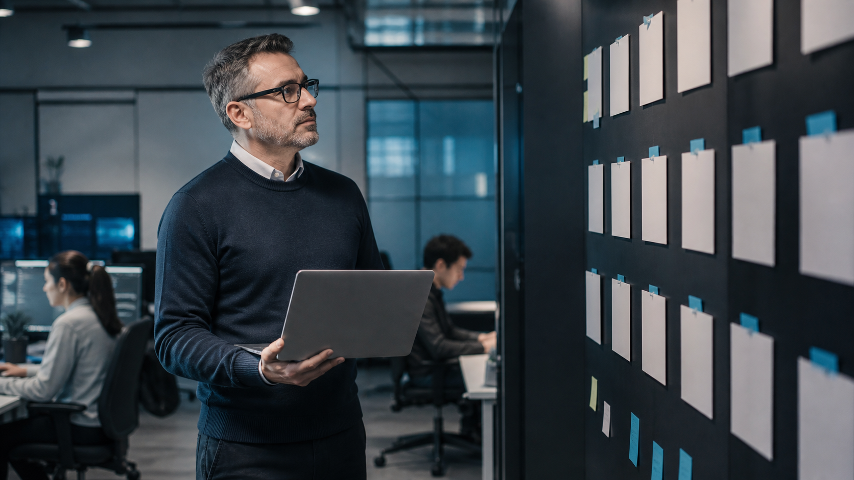 IT leader reviewing a full project and support workload